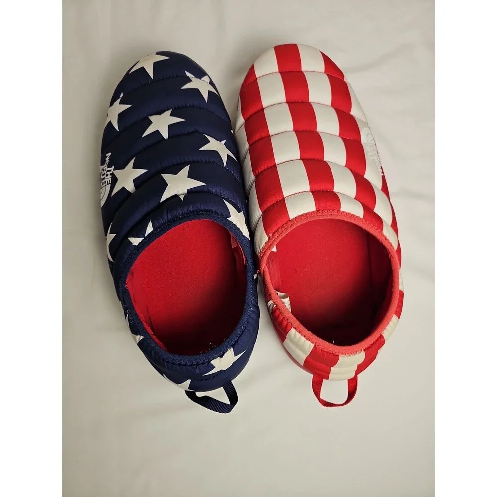 North Face Mens Slippers Size 12 ThermoBall Traction Mule V USA Flag Stars